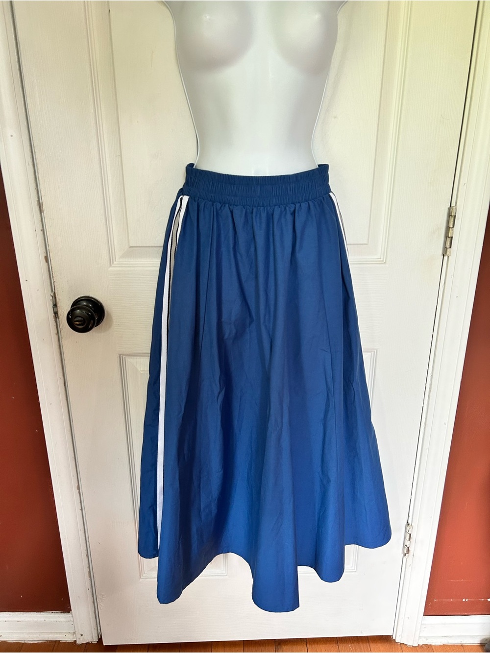 Daily Practice by Anthropologie Game Day Track Midi Skirt Blue Size XXS - Picture 6 of 9